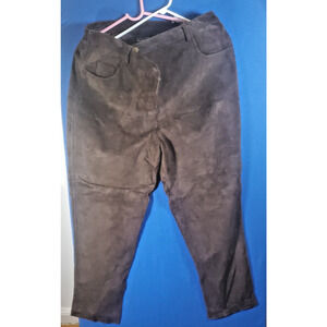 Via Accenti Brown Leather Suede Pants Women's Size H8 Size 38 x 29 New Nwot